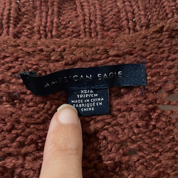 American Eagle Western Boho Fringe Open Cable Knit Cardigan Size XS - Picture 6 of 11